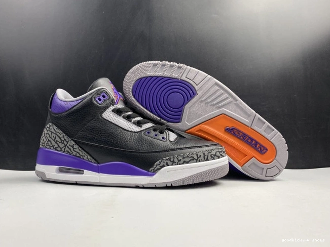 Purple Air Court Jordan 3 Black CT8532 050 Retro 0811